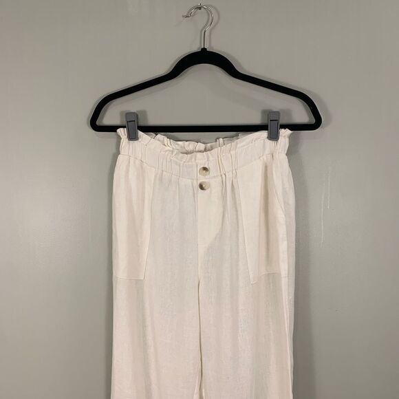 Sincerely Jules linen blend white elastic waist jogger pants size medium - Picture 2 of 12